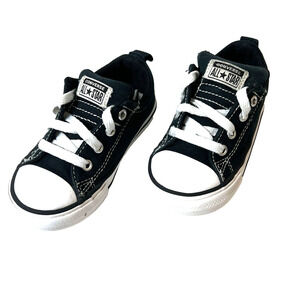 Converse All Star Kid Infant Toddler 8 Black Canvas Sneaker Lace Up Low Top Shoe